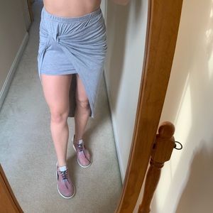 Gray Body Con twist Skirt.